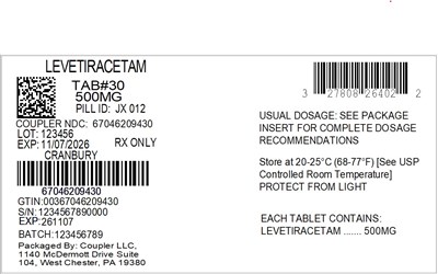 Label (27808 264 02 Levetiracetam 500mg 67046 2094 30)
